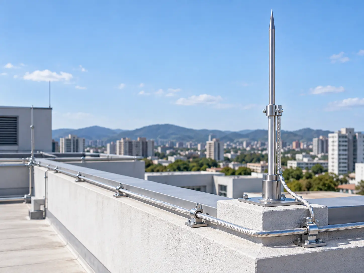 SPDA instalado no coroamento do edifício